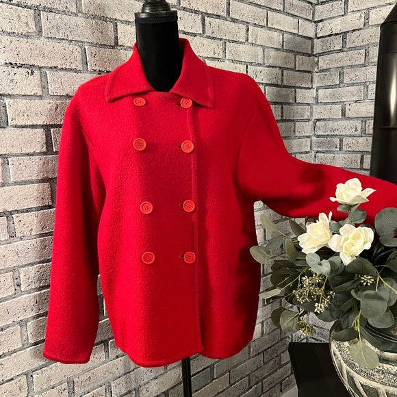 Vintage Ladies Casual Corner Double Breasted Red Jacket - Picture 7 of 8